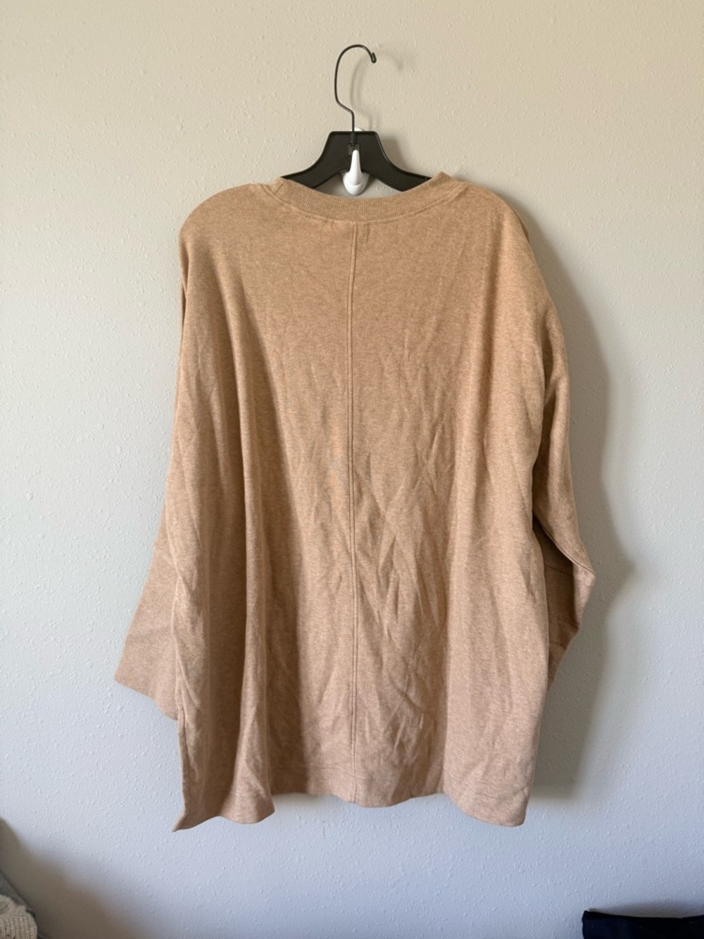 New - PACT Airplane Long Sleeve Poncho M/L Taupe Organic Cotton - Picture 3 of 5